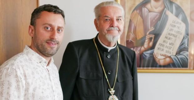 Dialogue Fellowship Program Launched in Ukraine - 
Photo of Dr. Taras Dzyubanskyy and Bishop Basil H. Losten 